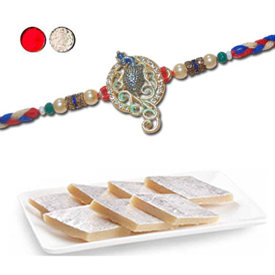 "Rakhi - ZR-5600 A (Single Rakhi), 250gms of Kaju Kathili - Click here to View more details about this Product